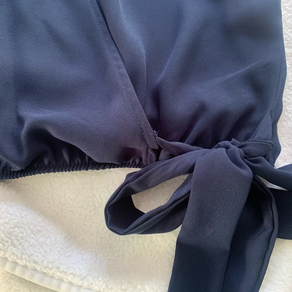 West Kei Ciyonna Faux Wrap Blouse in Navy - Picture 10 of 12